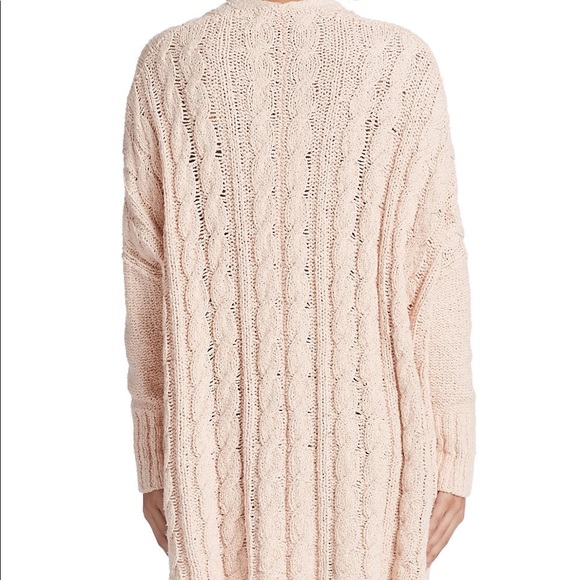 FREE PEOPLE PINK CABLE KNIT SWEATER - Picture 2 of 8